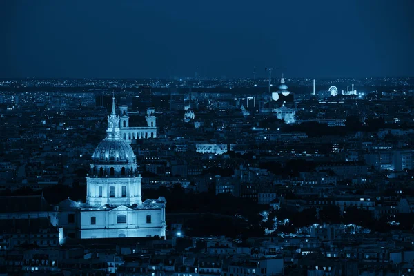 Paris Stad Skyline Takutsikt Natten Frankrike — Stockfoto