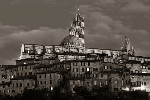 Blick Auf Die Mittelalterliche Stadt Siena Mit Historischen Gebäuden Italien — Stockfoto