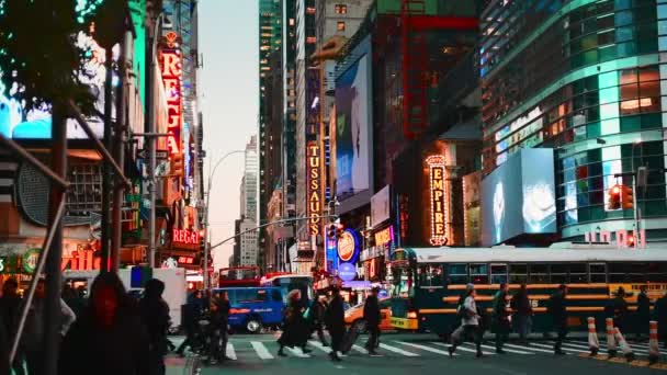 Νέα Υόρκη Ηπα Οκτ 2018 Απασχολημένος 42Nd Street View Στο — Αρχείο Βίντεο