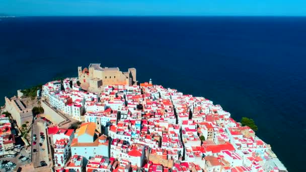 从西班牙的空中看佩尼斯科拉城堡 — 图库视频影像