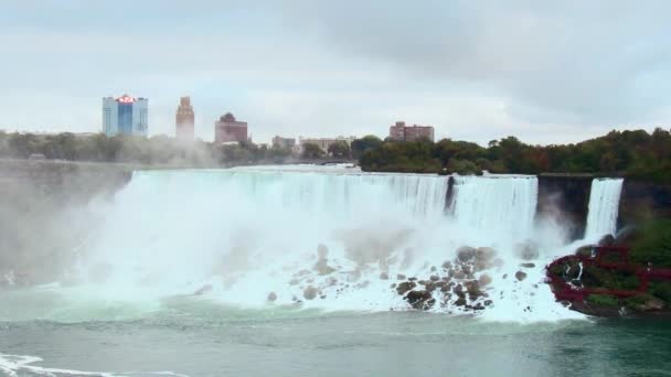 Niagarafallen Kanada September 2018 American Falls Närbild Som Ett Vattenfall — Stockvideo