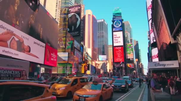 New York City Sept 2018 Times Square Med Trångt Trafiken — Stockvideo