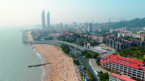 Xiamen Beach Flygfoto Fujian Kina — Stockvideo