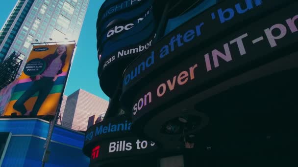 New York City Sept 2018 Times Square Med Trångt Trafiken — Stockvideo