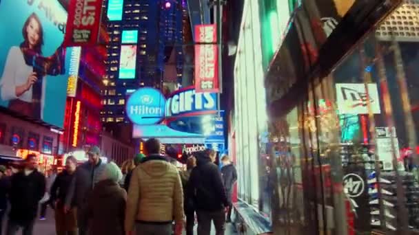 New York City Usa Oct 2018 42Nd Street View Pedestrians — Stock Video