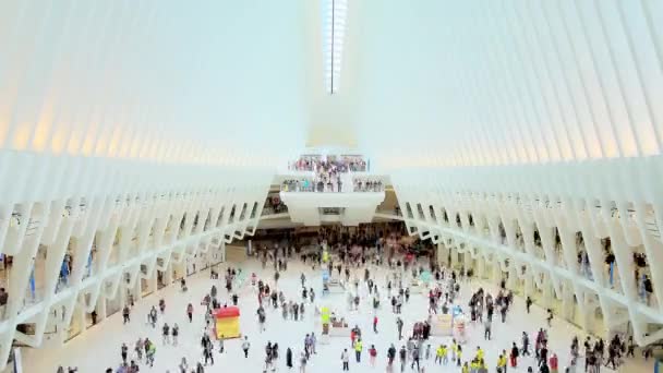 New York City Września 2018 World Trade Center Transport Widok — Wideo stockowe