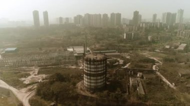 Chongqing, Çin - 28 Mayıs 2018: Chongqing demir - çelik Co ltd eski site havadan görünümü. -büyük endüstriyel fabrika geçmişte ve şimdi bir sanayi Müzesi: Chongqing, China.