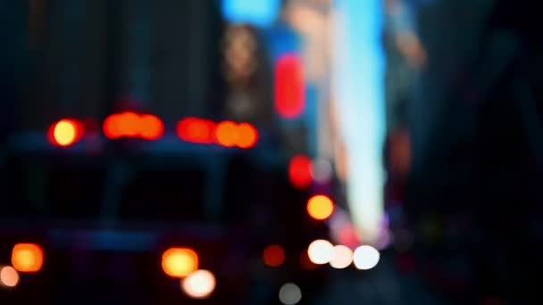 Cadde Bokeh Midtown Manhattan Yaya Ile Meşgul New York Trafik — Stok video