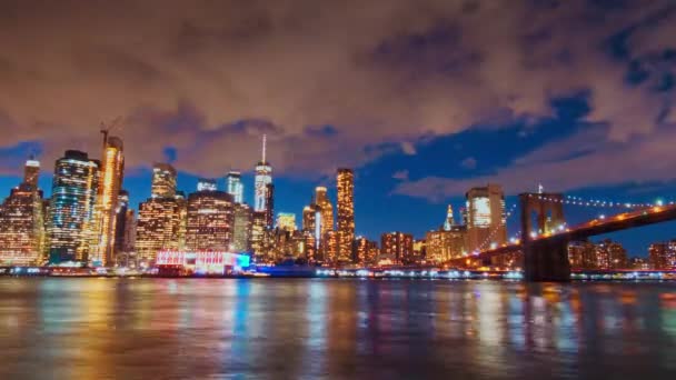 New York City Sept 2018 Zeitraffer Ansicht Der Innenstadt Waterfront — Stockvideo