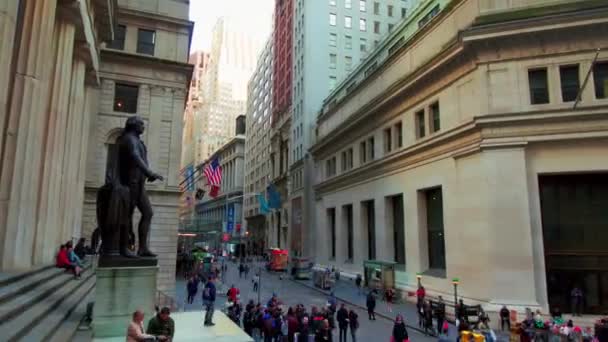 Νέα Υόρκη Ηπα Οκτ 2018 Wall Street Πανόραμα Προβολή Timelapse — Αρχείο Βίντεο