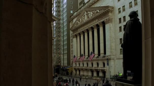 New York City Usa Oct 2018 Walkway View Stock Exchange — Stock Video
