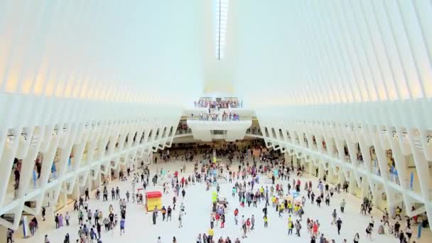 Ciudad Nueva York Septiembre 2018 World Trade Center Transportation Hub — Vídeo de stock