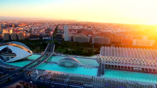 Valencia España Mayo 2018 Vista Aérea Valencia Con Edificios Modernos — Vídeo de stock