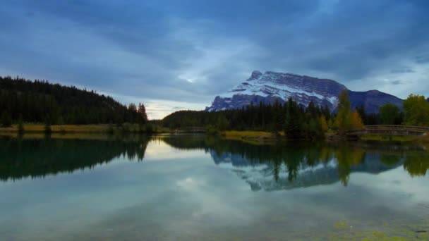 Cascade Ponds Banff National Park Timelapse Panning Canada — Stock Video