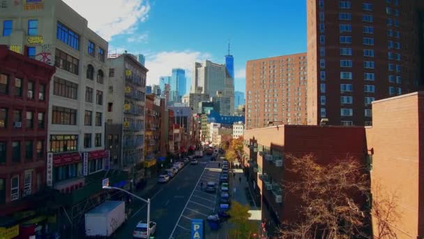 Нью Йорк Сша Жовтня 2018 Манхеттен Downtown Чайнатаун Переглядали Зверху — стокове відео
