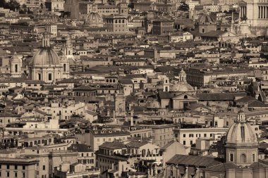 Roma şehir panoramik manzaralı St. Peter Bazilikası Vatikan içinde üstten.