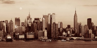 New York City gökdelenleri şehir manzarası.