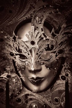 Beautiful and elegant mask in Venice, Italy. clipart