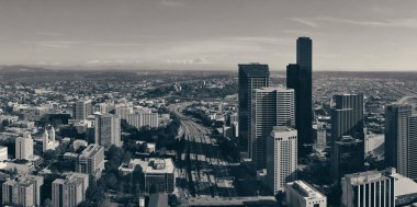 Şehir mimarisi ile Seattle çatı manzarası