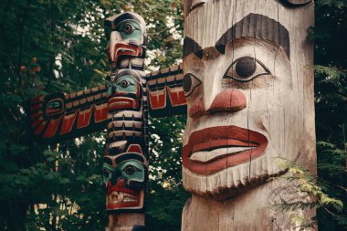 Totem Kutbu Capilano Parkı, Vancouver, Kanada.