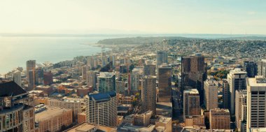 Şehir mimarisi ile Seattle çatı manzarası