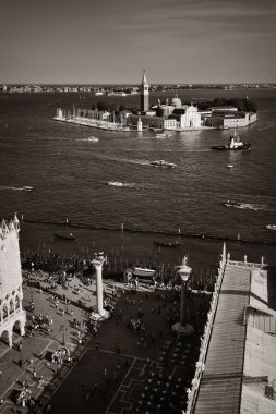 Piazza San Marco ve San Giorgio Maggiore adası Venedik, İtalya.