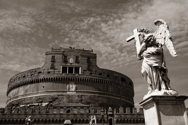 Castel Sant Angelo Itália Roma Com Anjo Estátua Close — Fotografia de Stock
