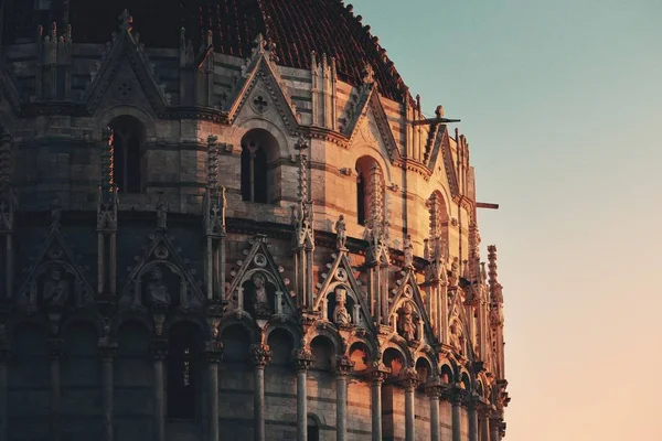 Piza Piazza Dei Miracoli Kościół Kopuła Zbliżenie Widok Pięknym Wzorem — Zdjęcie stockowe