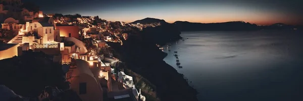 Skyline Santorini Notte Con Edifici Grecia — Foto Stock