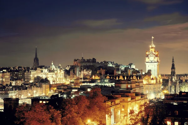 Edinburgh Uitzicht Stad Nachts Het Verenigd Koninkrijk — Stockfoto