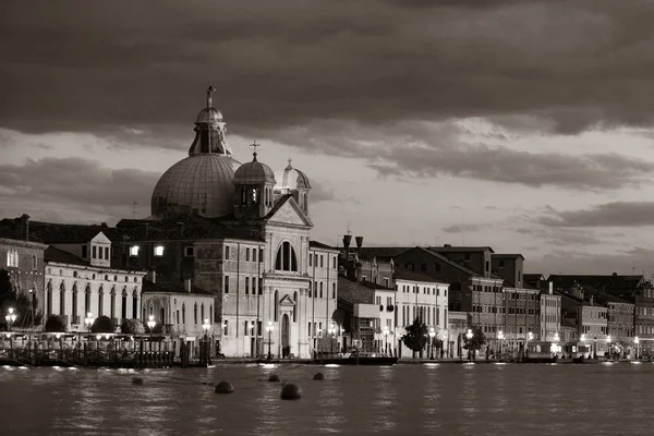 Βενετία Ορίζοντας Νύχτα Ιστορικά Αρχιτεκτονικές Στην Ιταλία — Φωτογραφία Αρχείου
