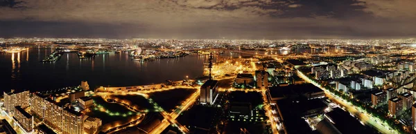 Osaka Şehir Deniz Limanı Gece Çatısı Manzaralı Japonya — Stok fotoğraf