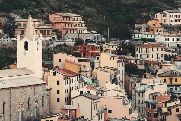 Riomaggiore Vanaf Berg Cinque Terre Italië — Stockfoto