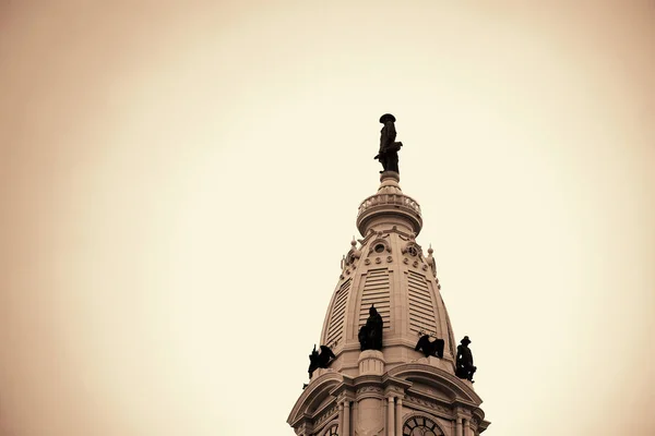 Primer Plano Torre Del Ayuntamiento Filadelfia — Foto de Stock