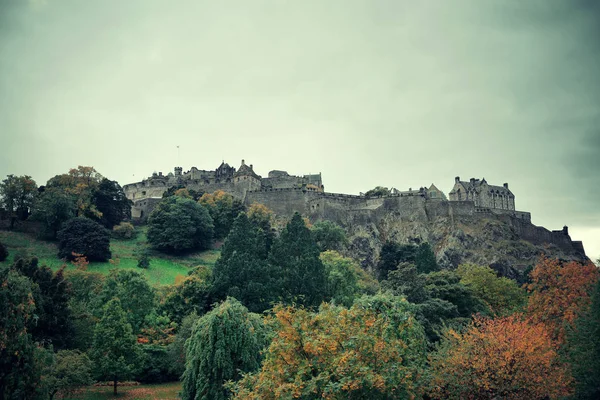 Castelo Edimburgo Visto Parque — Fotografia de Stock