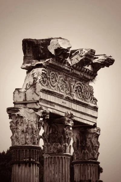 Columnas Foro Roma Con Ruinas Edificios Históricos Italia — Foto de Stock