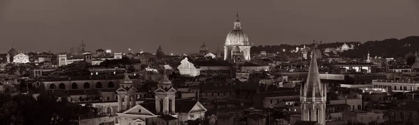 Roma Vista Para Telhado Com Horizonte Arquitetura Antiga Itália Noite — Fotografia de Stock