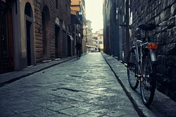 Fiets Straat Florence Italië — Stockfoto