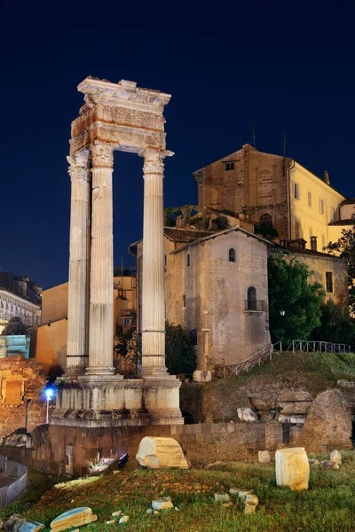 Teater Marcello Dengan Reruntuhan Bersejarah Malam Hari Roma Italia — Stok Foto