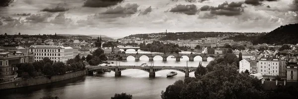 Skyline Praga Puente Sobre Río República Checa Panorama — Foto de Stock