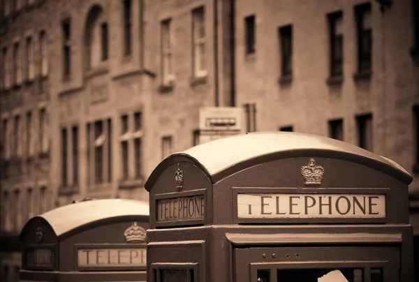 Edinburgh City Street View Telephone Box Ηνωμένο Βασίλειο — Φωτογραφία Αρχείου