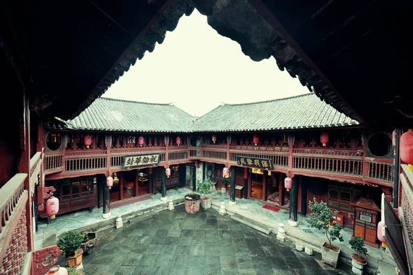 Cour Locale Style Bai Dans Vieille Ville Dali Yunnan Chine — Photo