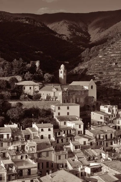 Vue Aérienne Des Bâtiments Vernazza Des Cinq Villages Des Cinque — Photo