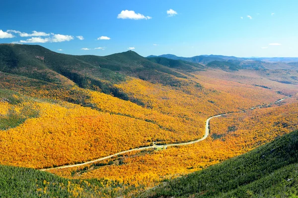 Snelweg Herfst Gebladerte Berg Bovenaanzicht Witte Berg New Hampshire — Stockfoto