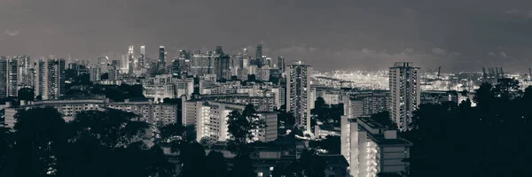 Singapore Skyline Från Faber Natten Med Urbana Byggnader — Stockfoto