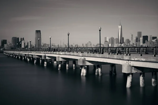 Manhattan Skyline Centro Ponte Com Arranha Céus Nova York — Fotografia de Stock