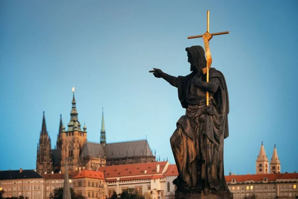 Charles Bridge Statue Nahaufnahme Prag Tschechische Republik — Stockfoto