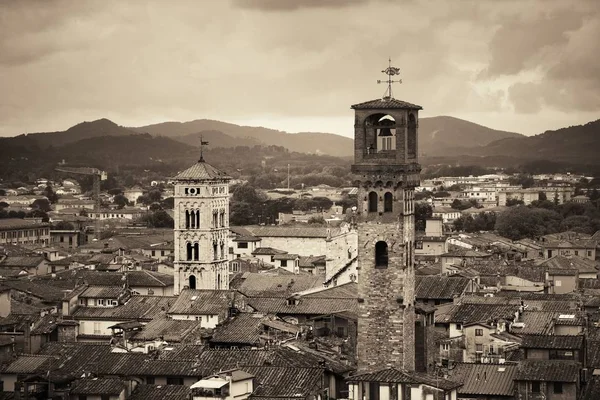 Talya Kulesi Katedrali Olan Lucca Silueti — Stok fotoğraf