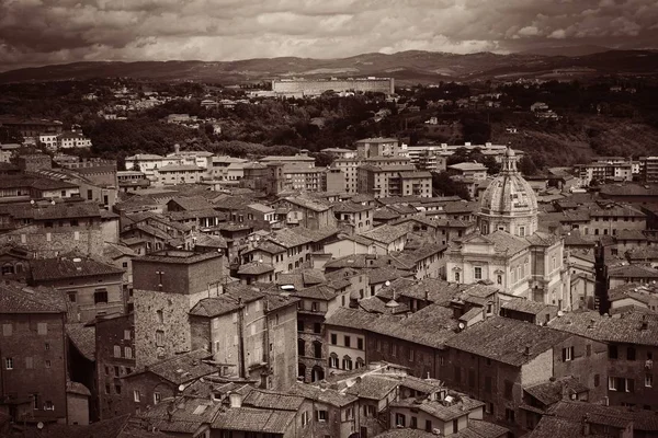 Středověké Město Siena Střešní Pohled Historickými Budovami Itálii — Stock fotografie