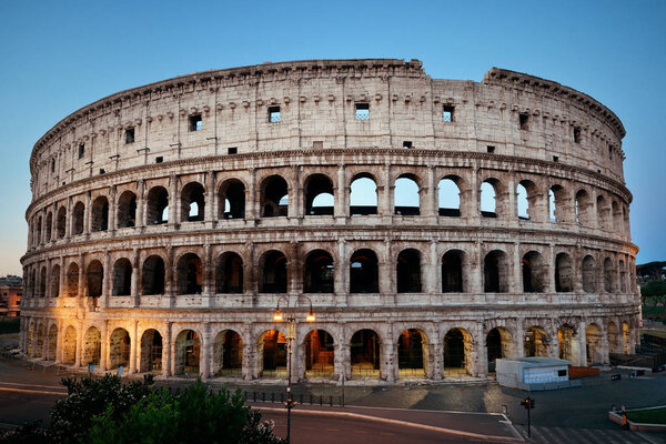 Colosseum at night in Rome Italy